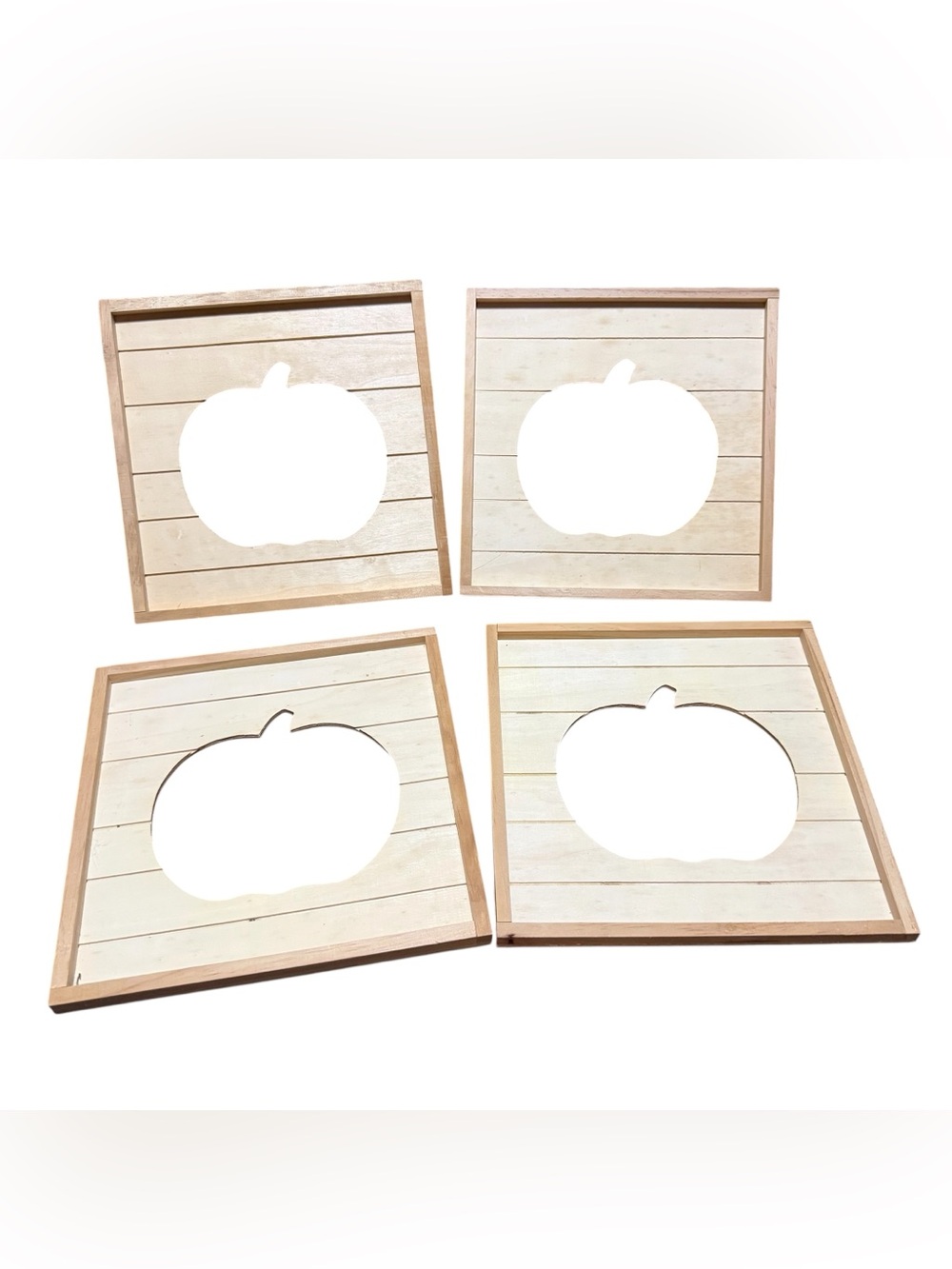 Pumpkin Unfinished Wood Cut Out Frames Lot Of 4 Craft